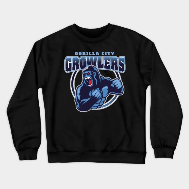 Gorilla City Growlers Crewneck Sweatshirt by MindsparkCreative